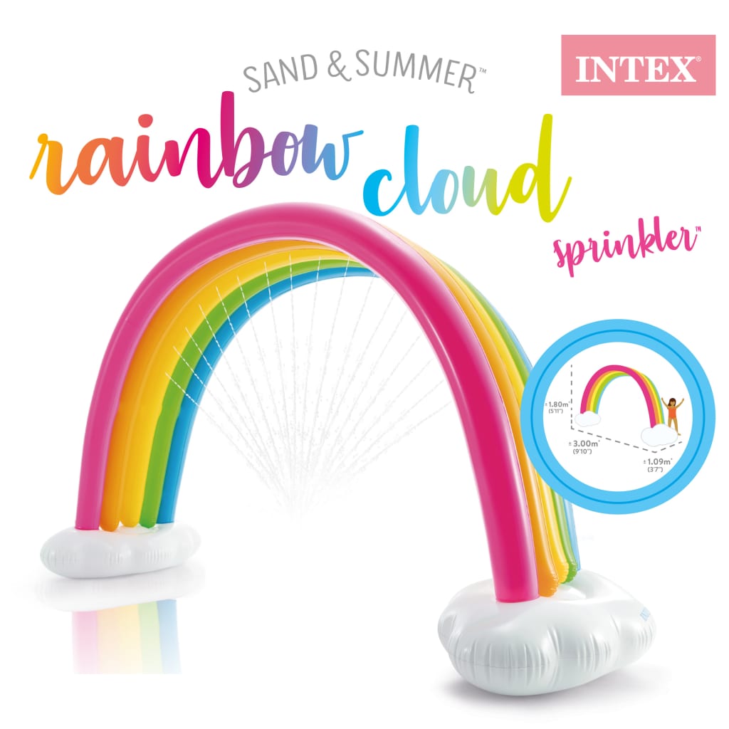 INTEX Spruzzatore Multicolore con Arcobaleno e Nuvole 300x109x180 cm