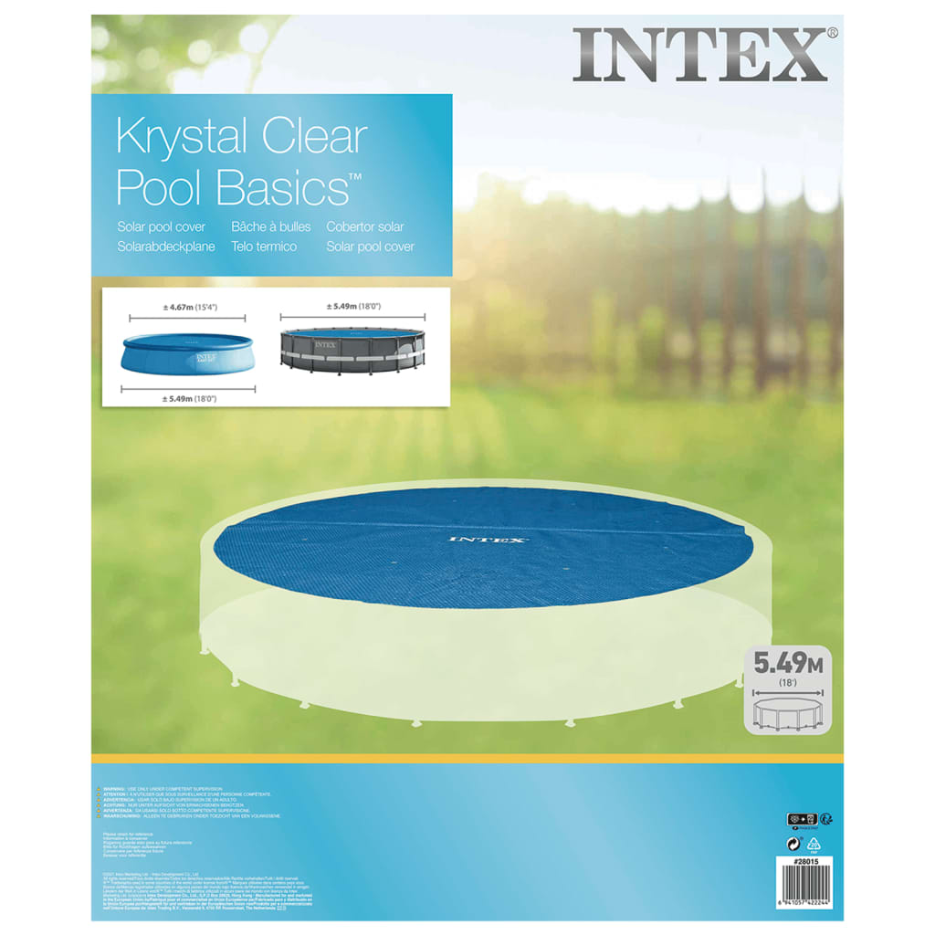 INTEX Copertura Solare per Piscina Blu 538 cm in Polietilene 3202952