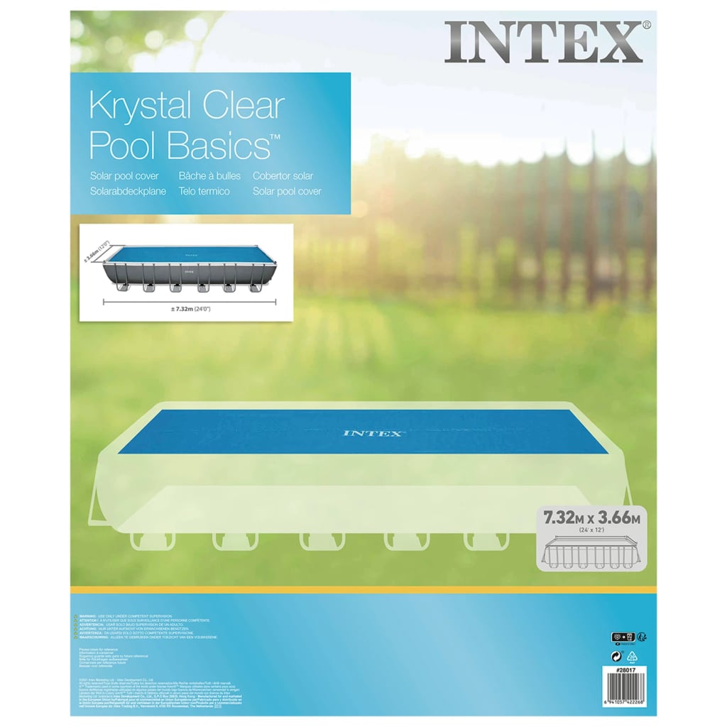 INTEX Copertura Solare per Piscina Blu 716x346 cm in Polietilene 3202956