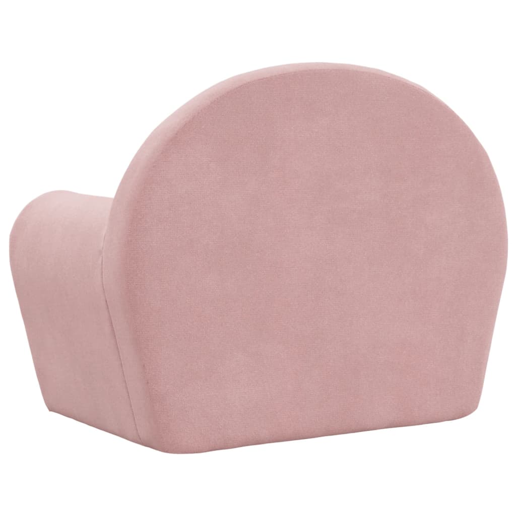 Divano per Bambini Rosa in Morbido Peluche 356985