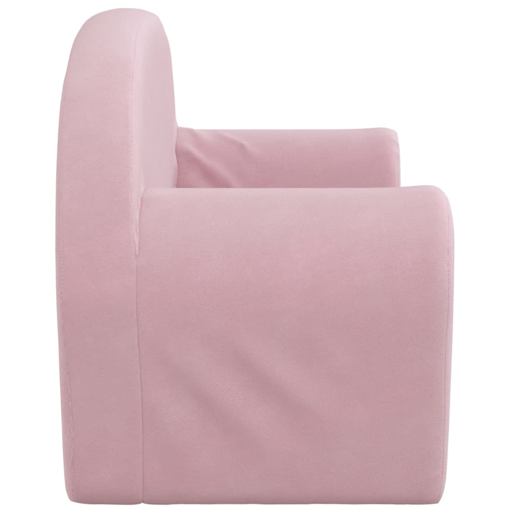 Divano per Bambini a 2 Posti Rosa in Morbido Peluche 356991