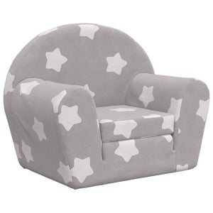 Divano Letto Bambini Grigio Chiaro con Stelle Morbido Peluchecod mxl 110356