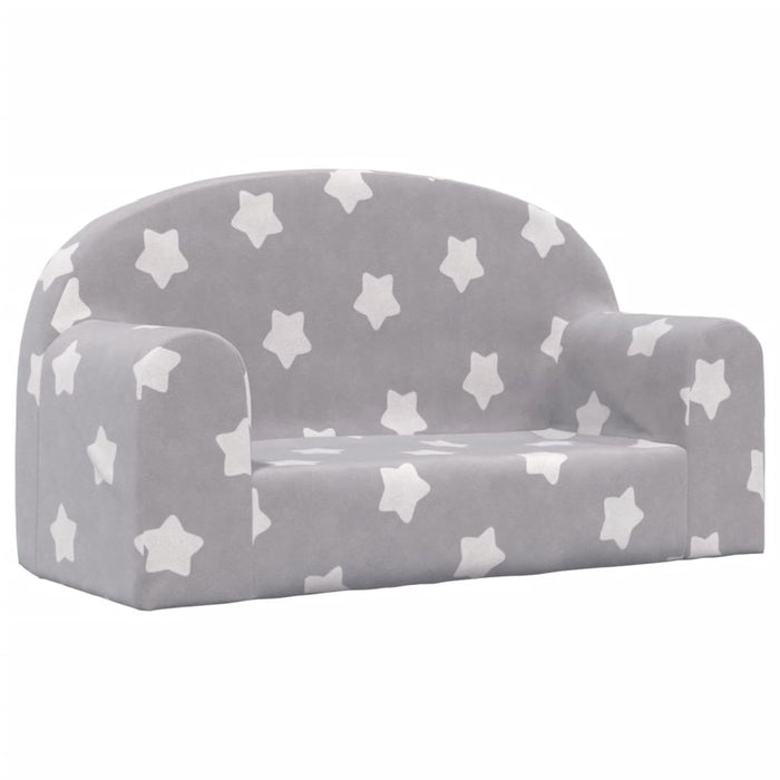 Divano Bambini 2 Posti Grigio Chiaro con Stelle Morbido Peluchecod mxl 86395