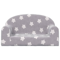 Divano Bambini 2 Posti Grigio Chiaro con Stelle Morbido Peluchecod mxl 86395