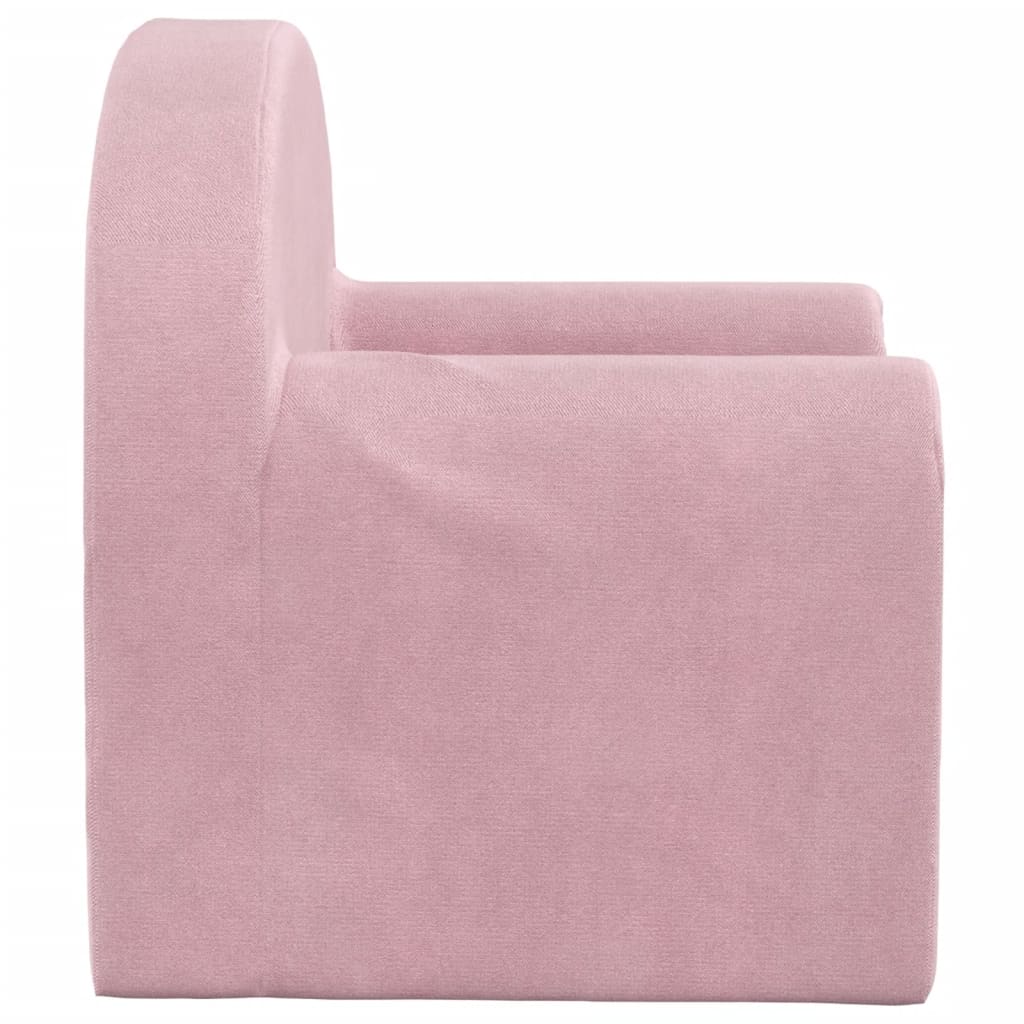 Divano Letto per Bambini Rosa in Morbido Peluche 357021