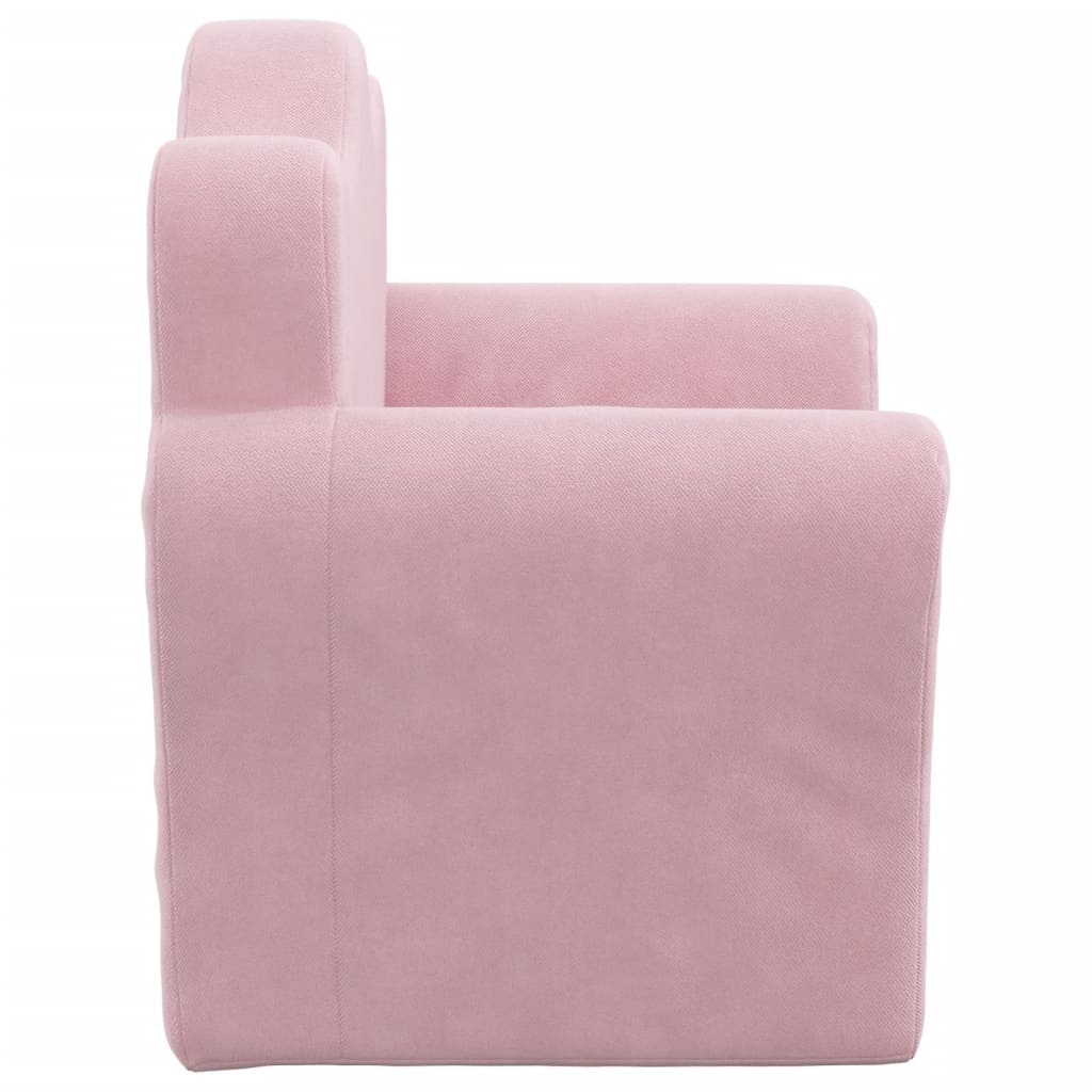 Divano per Bambini Rosa in Morbido Peluche 357045