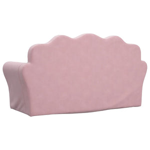 Divano Letto per Bambini a 2 Posti Rosa in Morbido Peluche 357063