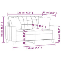 Divano a 2 Posti con Cuscini Crema 120 cm in Similpelle 3200799