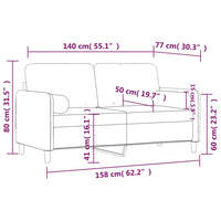 Divano a 2 Posti con Cuscini Grigio Scuro 140 cm in Velluto 3200882