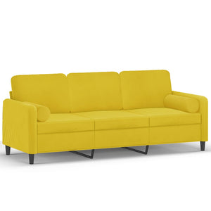 Divano a 3 Posti con Cuscini Giallo 180 cm in Vellutocod mxl 118928