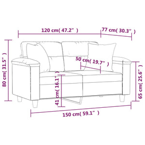 Divano a 2 Posti con Cuscini Cappuccino 120 cm in Similpelle 3200987