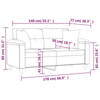 Divano a 2 Posti con Cuscini Cappuccino 140 cm in Similpelle 3200992