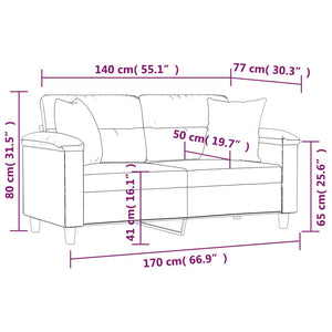 Divano a 2 Posti con Cuscini Cappuccino 140 cm in Similpelle 3200992