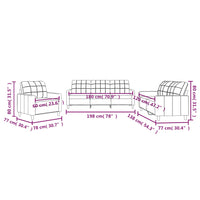 Set di Divani 3 pz con Cuscini Grigio Chiaro in Tessuto 3201242