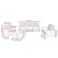 Set di Divani 4 pz con Cuscini Marrone in Tessuto 3201253