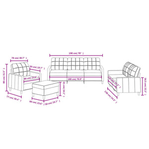 Set di Divani 4 pz con Cuscini Giallo Chiaro in Tessuto 3201255