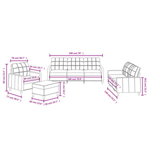 Set di Divani 4 pz con Cuscini Tortora in Tessuto 3201257