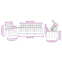 Set Divani 3 pz con Cuscini Tortora in Tessuto 3201265