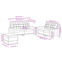 Set di Divani 3 pz con Cuscini Grigio Chiaro in Tessuto 3201282