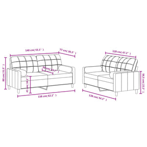 Set di Divani 2 pz con Cuscini Grigio Scuro in Tessuto 3201291