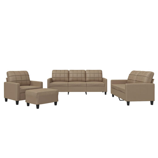 Set di Divani 4 pz con Cuscini cappuccino in Similpelle 3201347