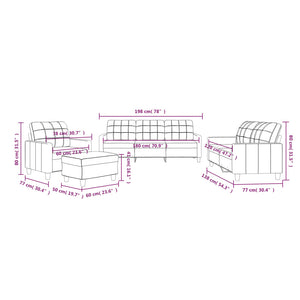 Set di Divani 4 pz con Cuscini cappuccino in Similpelle 3201347