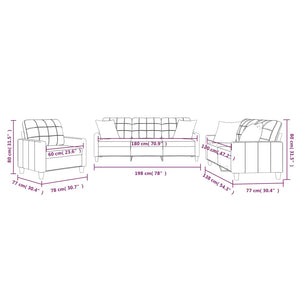 Set di Divani 3 pz con Cuscini Grigio in Similpelle 3201350