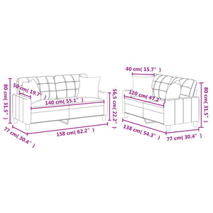 Set di Divani 2 pz con Cuscini Crema in Similpelle 3201369