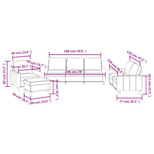 Set di Divani 4 pz con Cuscini cappuccino in Similpelle 3201407