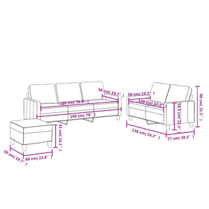 Set di Divani 3 pz con Cuscini cappuccino in Similpelle 3201427