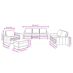 Set di Divani 4 pz con Cuscini Grigio Chiaro in Tessuto 3201436