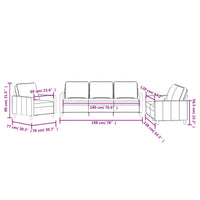 Set di Divani 3 pz con Cuscini Grigio Chiaro in Velluto 3201476