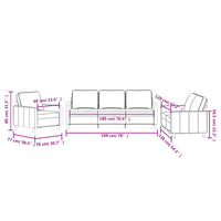 Set di Divani 3 pz con Cuscini Nero in Velluto 3201481