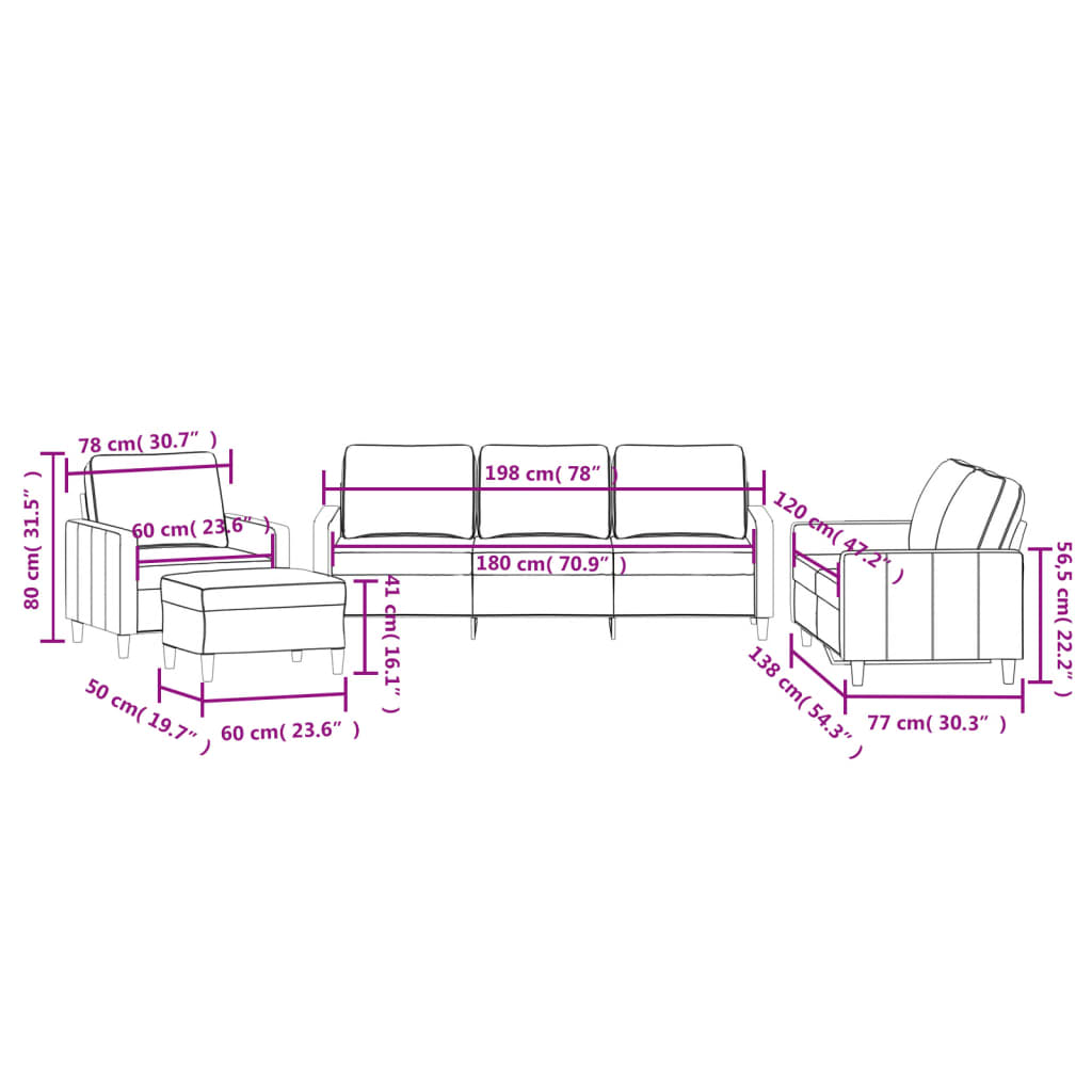 Set di Divani 4 pz con Cuscini Grigio Chiaro in Velluto 3201486