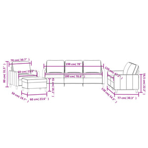 Set di Divani 4 pz con Cuscini Grigio Chiaro in Velluto 3201486