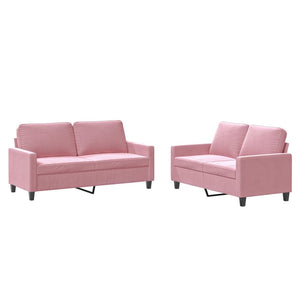 Set di Divani 2 pz con Cuscini rosa in Velluto 3201499