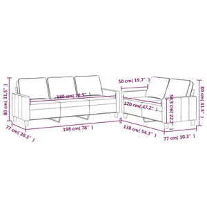 Set di Divani 2 pz con Cuscini Grigio Scuro in Velluto 3201517