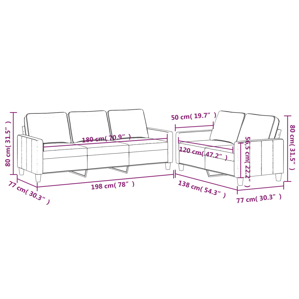 Set di Divani 2 pz con Cuscini Verde scuro in Velluto 3201518