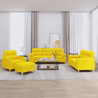 Set di Divani 4 pz con Cuscini Giallo Chiaro in Tessutocod mxl 83260