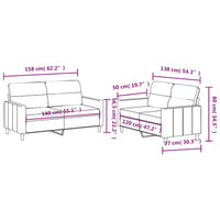 Set di Divani 2 pz con Cuscini Grigio Scuro in Tessuto 3201569