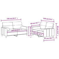 Set Divani 2 pz con Cuscini Grigio Chiaro in Tessuto 3201584