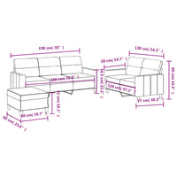 Set di Divani 3 pz con Cuscini Marrone in Tessuto 3201611