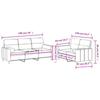 Set di Divani 2 pz con Cuscini Grigio Scuro in Tessuto 3201617