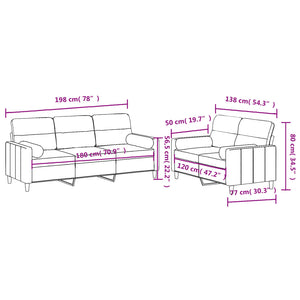 Set Divani 2 pz con Cuscini Tortora in Tessuto 3201623