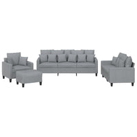 Set Divani 4 pz con Cuscini Grigio Chiaro in Tessutocod mxl 83267