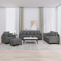 Set di Divani 4 pz con Cuscini Grigio Scuro in Tessutocod mxl 107199