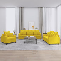 Set di Divani 3 pz con Cuscini giallo in Vellutocod mxl 131576