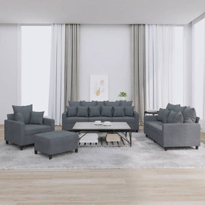 Set di Divani 4 pz con Cuscini Grigio Scuro in Velluto 3201691