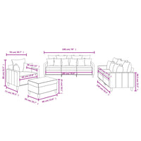 Set di Divani 4 pz con Cuscini giallo in Velluto 3201696