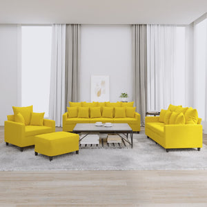 Set di Divani 4 pz con Cuscini giallo in Velluto 3201696